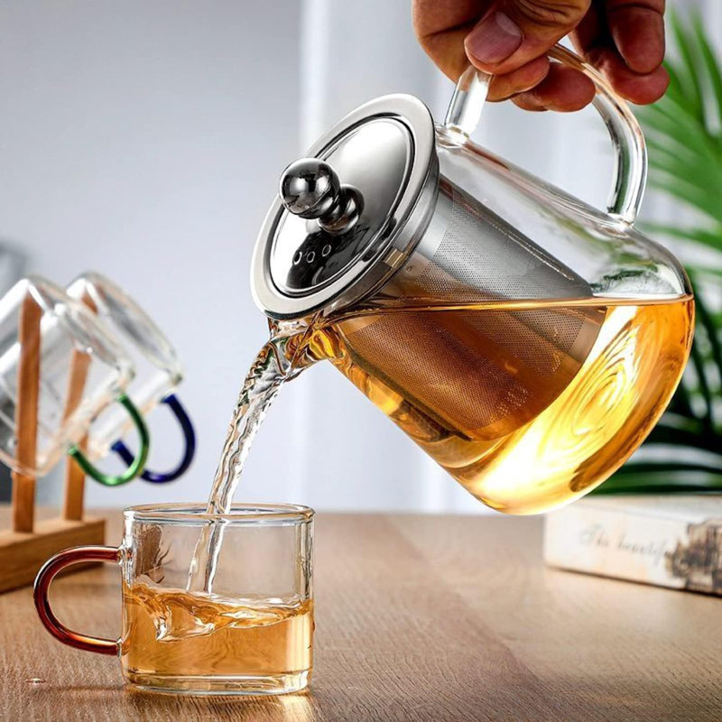 Glass Teapot With Stainless Steel Infuser