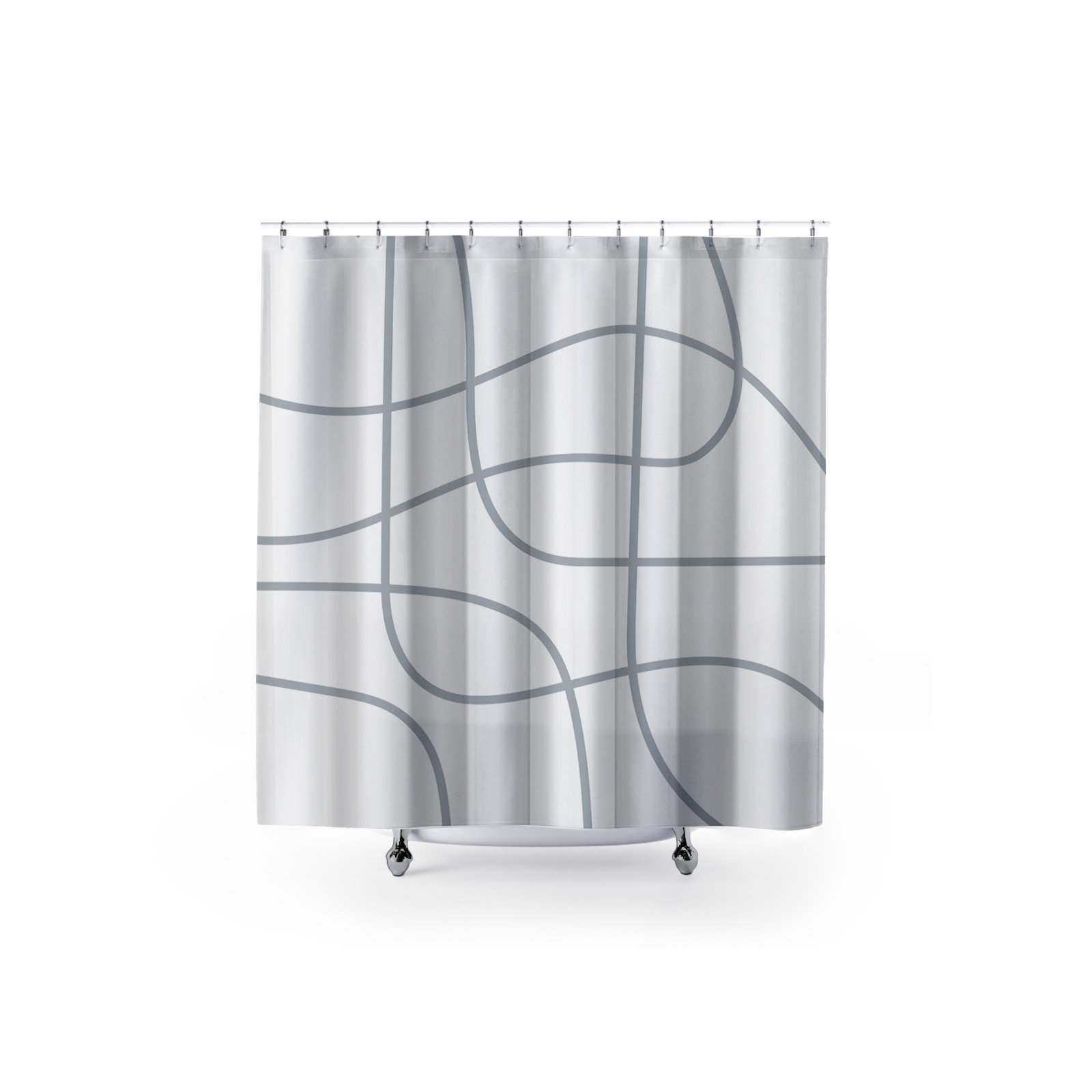 Coco Polyester Shower Curtain, Gray