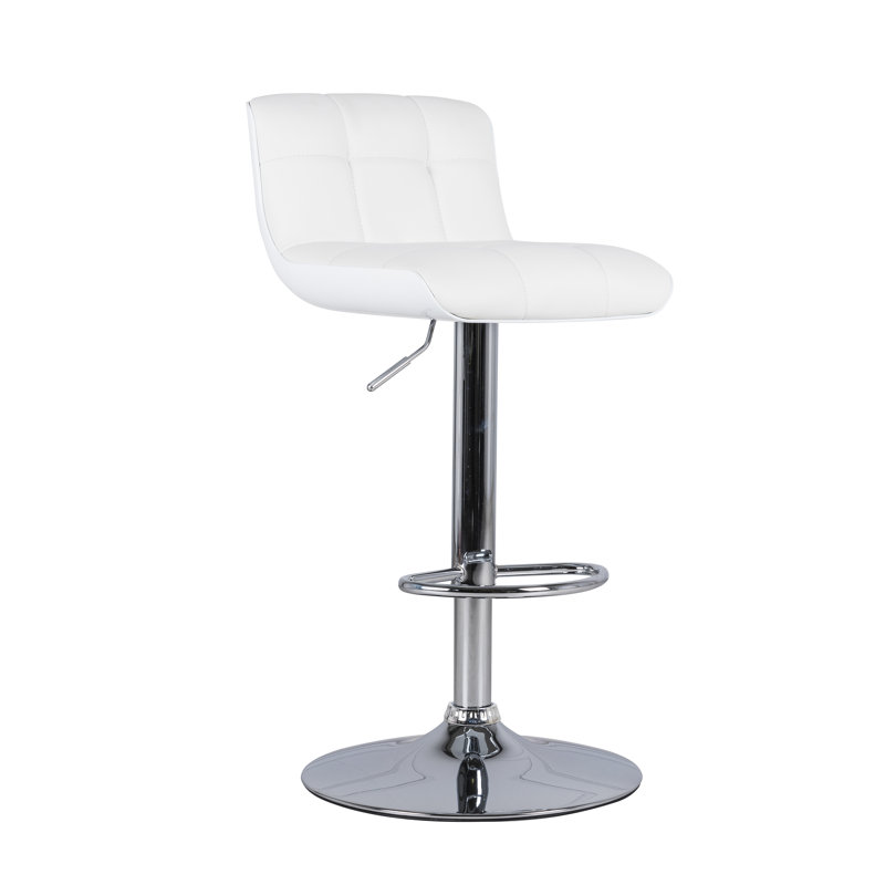 Wooley Height Adjustable Swivel Bar Stool, White