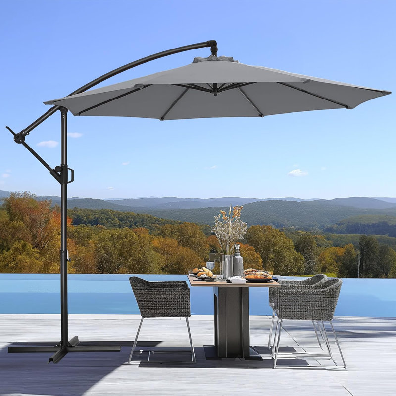 Parasol Wampler de 120 po avec contrepoids inclus, Gris