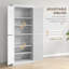 Armoire de cuisine autoportante 72,5 po HOMcom, armoire de rangement haute avec 4 portes et 2 tablettes réglables pour salle à manger, grain de bois blanc-430168727