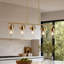 Lustre 5 lumières avec verre transparent
