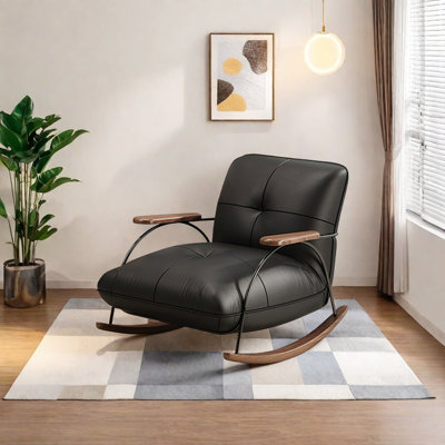 Premium Faux Leather Walnut Chair