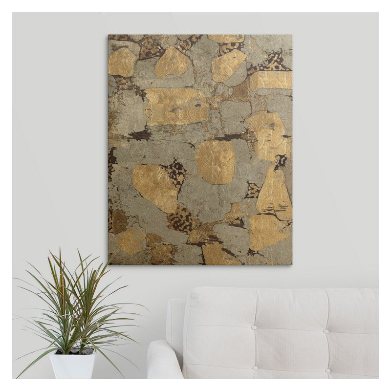 « i », impression Gilded Stone Gold, H 30 po x l 24 po x P 1,5 po, Toile