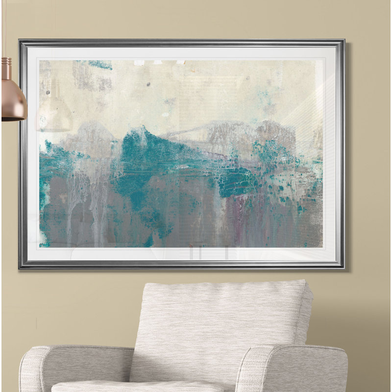 « bleu foncé gamme ii », reproduction, H 20 po x l 24 po x P 1,5 po, Cadre argenté