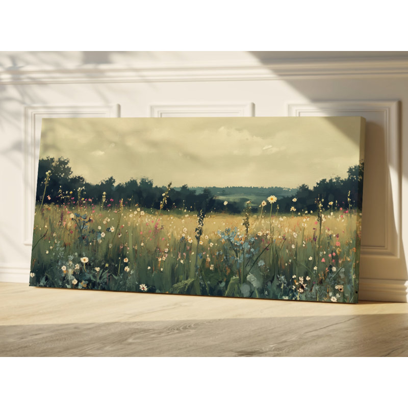 Paysage de campagne rétro rustique sur toile, H 30 po x l 60 po x P 1,5 po