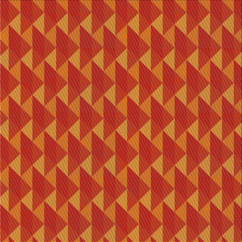 Tapis décoratif orange à motif géométrique Rhein, Carré 6 pi
