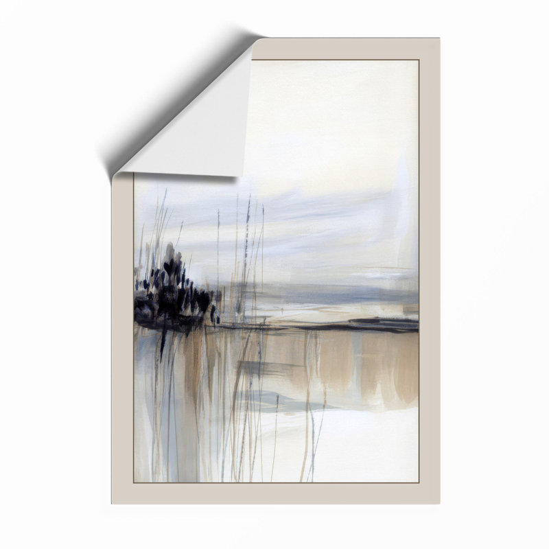 Misty Waterside Scandinavian - Framed Print, A4 - 29.7 x 21.0 cm, Unframed