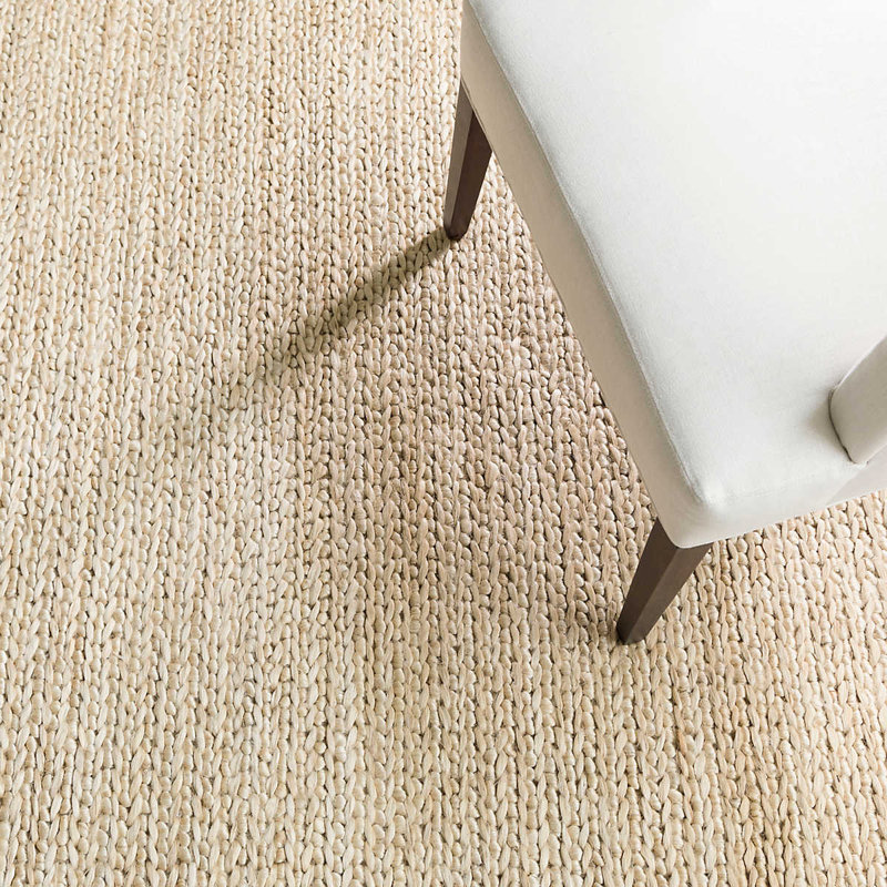 Jute Handwoven Bleached Oak Rug, Rectangle 5' x 8'