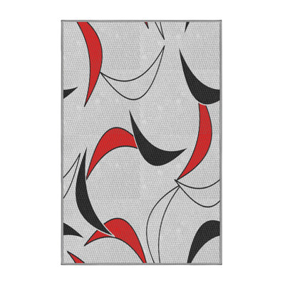 Gris abstrait/rouge/Tapis décoratif grise