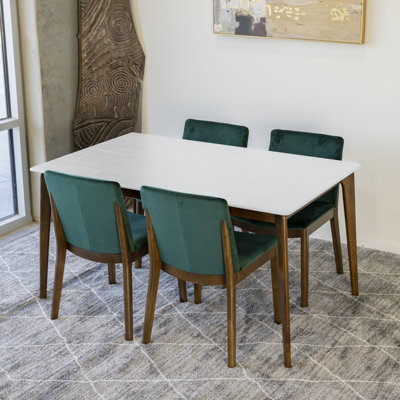 Elenita 4 - Person Solid Wood Top Four Leg Dining Set