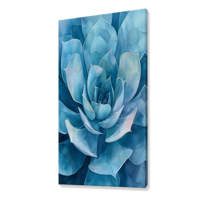 Luxora Desert Succulent Leaves II - feuilles, art mural, H 60 po x l 28 po, Toile tendue, Ne s’applique pas