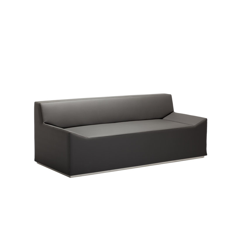 Couchoid Leather Sofa, Slate Genuine Leather, 28" H x 75" W x 34" D