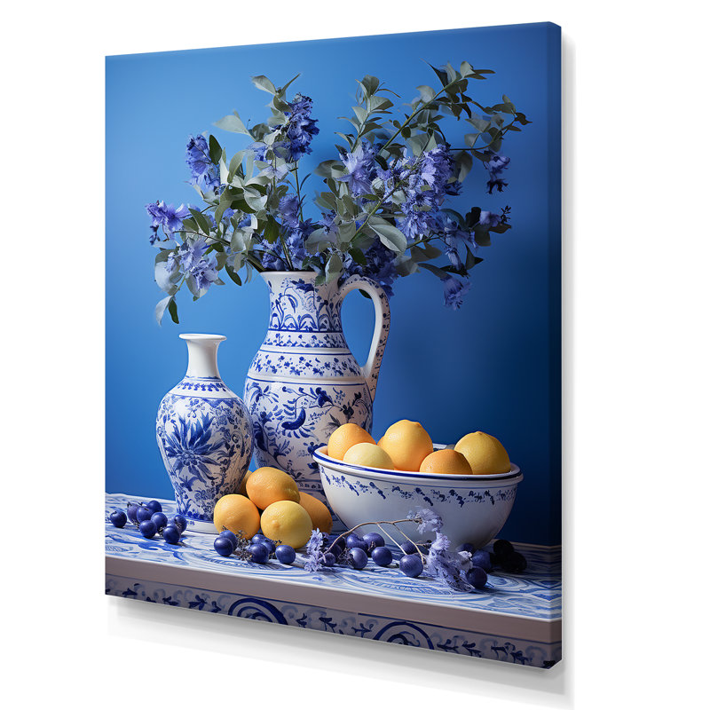 Décoration murale méditerranéenne «Still Life Kitchen II - Boho Pottery», Toile tendue, H 44 po x l 34 po x P 1,5 po