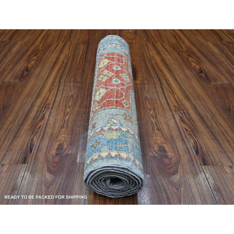 Schorr One-of-a-Kind 2'6" X 7'9" New Age Runner Wool Area Rug Grey
