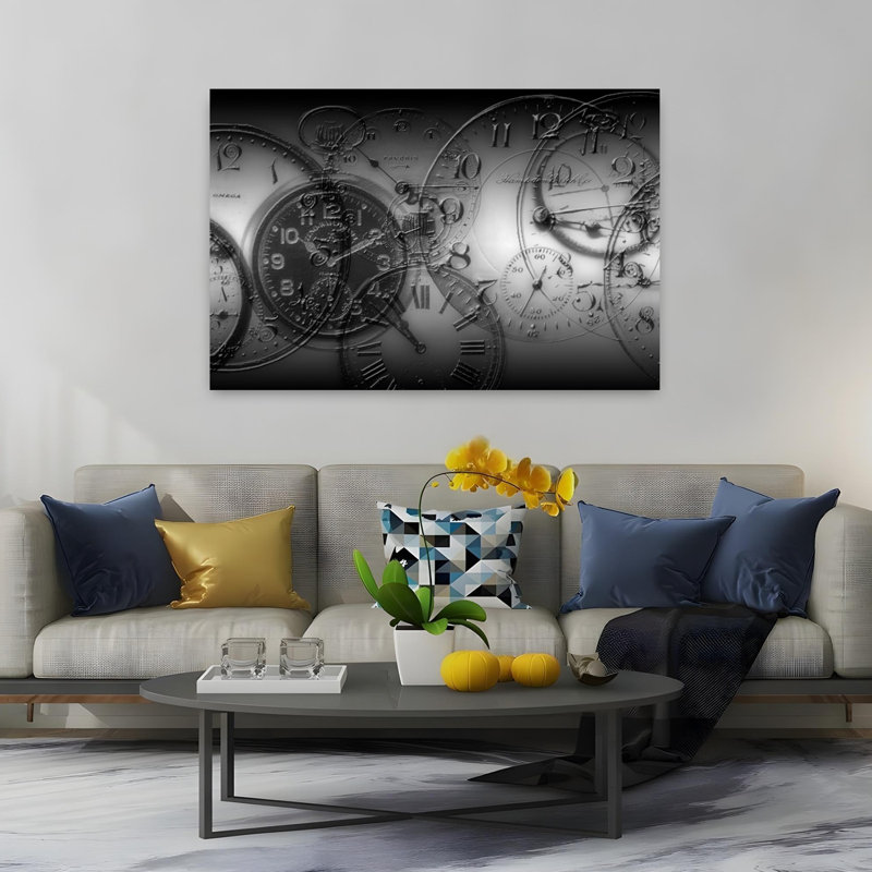 Montage d'art rétro de montres de poche anciennes, H 40 po x l 60 po