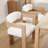 Farmhouse Dining Chairs Upholstered Kitchen Chair Wooden Barrel Side Chair With Arm For Dining/Living Room/Bedroom/Restaurant-1279083840
