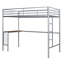 Lit mezzanine simple en métal avec bureau, échelle et garde-corps, lit mezzanine pour chambre à coucher-1895229841