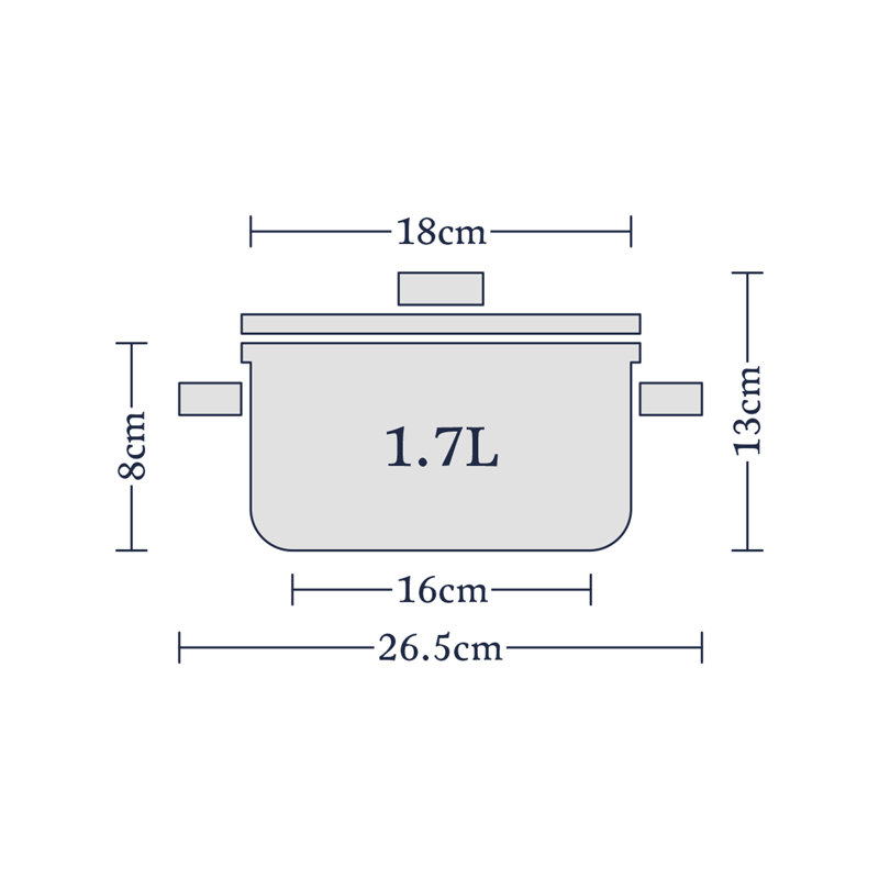 Stellar 1000 18/10 Stainless Steel Casserole Dish, 1.7 L