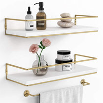 Vidric Wall Mounted Gold/chrome/rose Gold Bathroom Shelf Bath