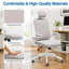Fauteuil de bureau ergonomique avec appui-tête, accoudoirs et soutien lombaire réglables.-804337178-804337179