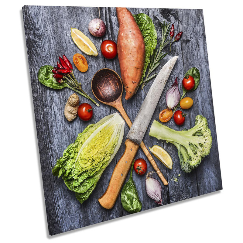 Fresh Kitchen Vegetables Picture - Wrapped Canvas Art Prints, 60cm H x 60cm W x 2cm D