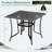 Square Patio Table for 4, Outdoor Metal Dining Table w/Umbrella Hole for Porch