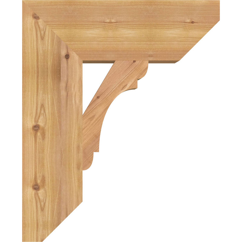 Wood Bracket/Corbel, Western Red Cedar (Smooth), 22"H x 5.5"W x 18"D