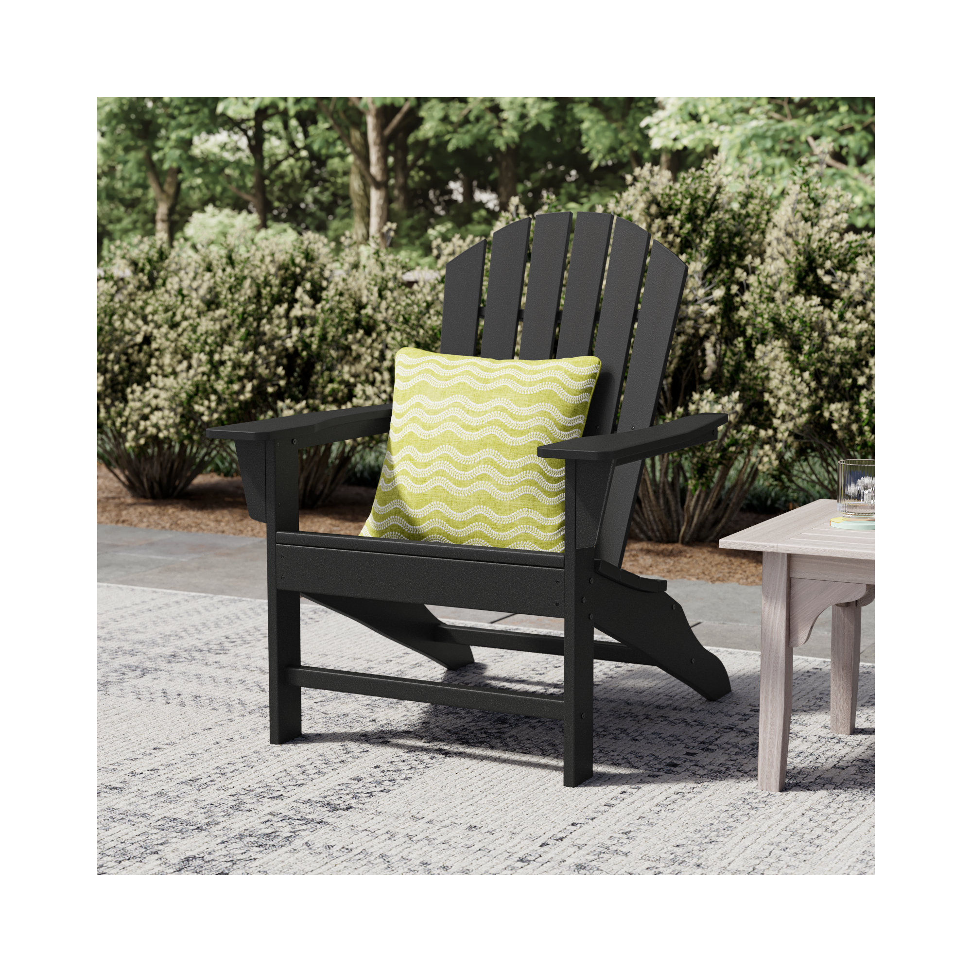 POLYWOOD Adirondack Chair, Black