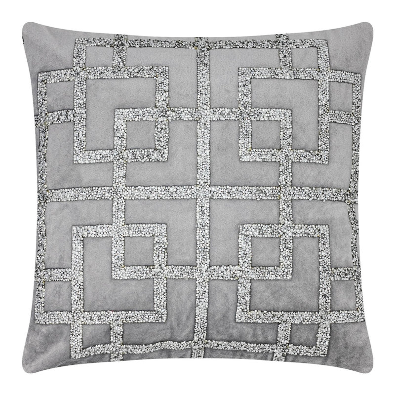 Coussin Sparkles Home Boxes Velours carré 16 po | Rembourré de plumes | Art déco