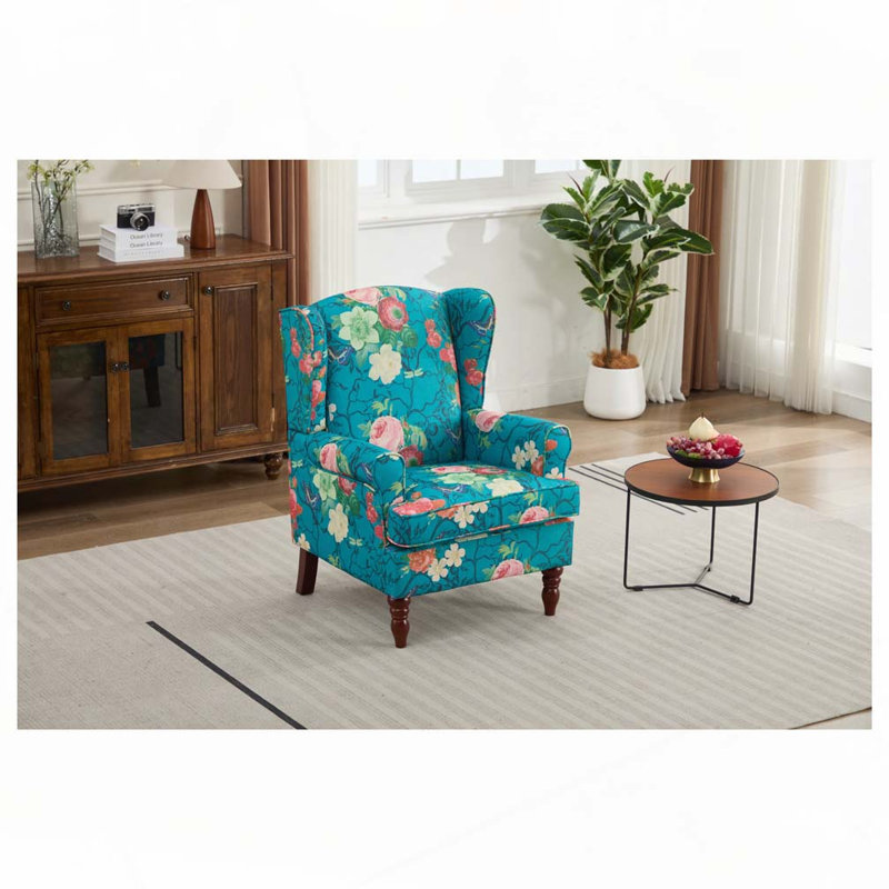 Chaise d'appoint avec pieds en bois rétro