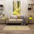 Nightstand With Charging Station, LED Light, Fabric Drawers, And Storage Shelf - Greige