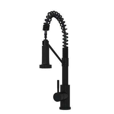 Matt Black 19" Kitchen Faucet - Single Handle, Made From Stainless Steel 304 For Durability Modern Style Matte Built With A Functional Bathroom