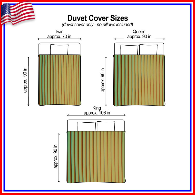 Vertical Striped Pattern Duvet Covers, Queen