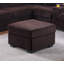 Ensemble de canapé modulaire en forme de L 4 pièces de style contemporain avec porte-gobelet à dossier en forme de C, pieds en plastique, repose-pieds, repose-pieds carrés, finition café, salon principal