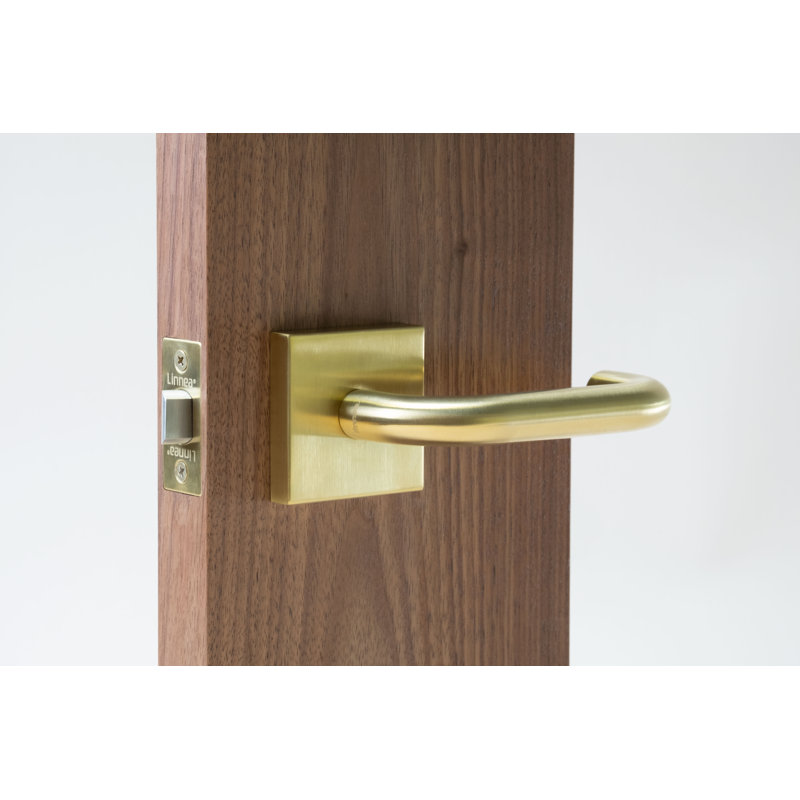 Ensemble Alpine Lever 01 avec rose carré, 2,375 po, Laiton satiné, Passage (Hall & Closet)