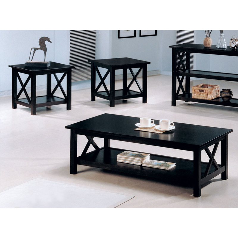 Ensemble de tables basses 3 pièces Achava, Merlot foncé