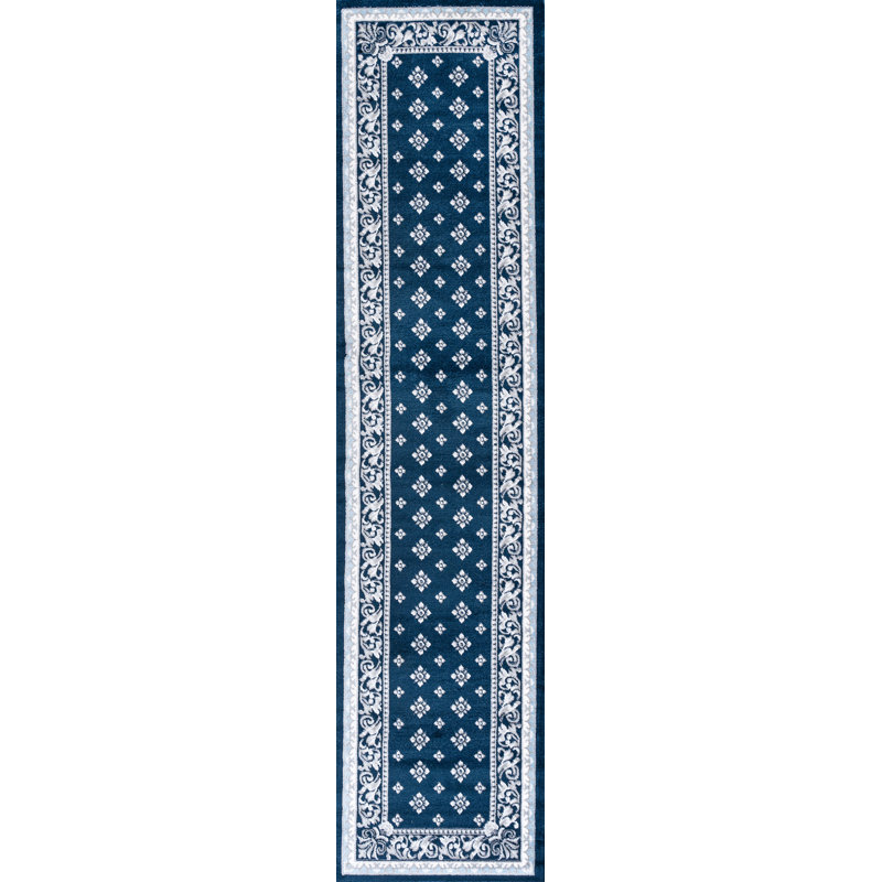 Tapis bleu marine / bleu Reilly, Tapis de couloir 2 pi x 8 pi