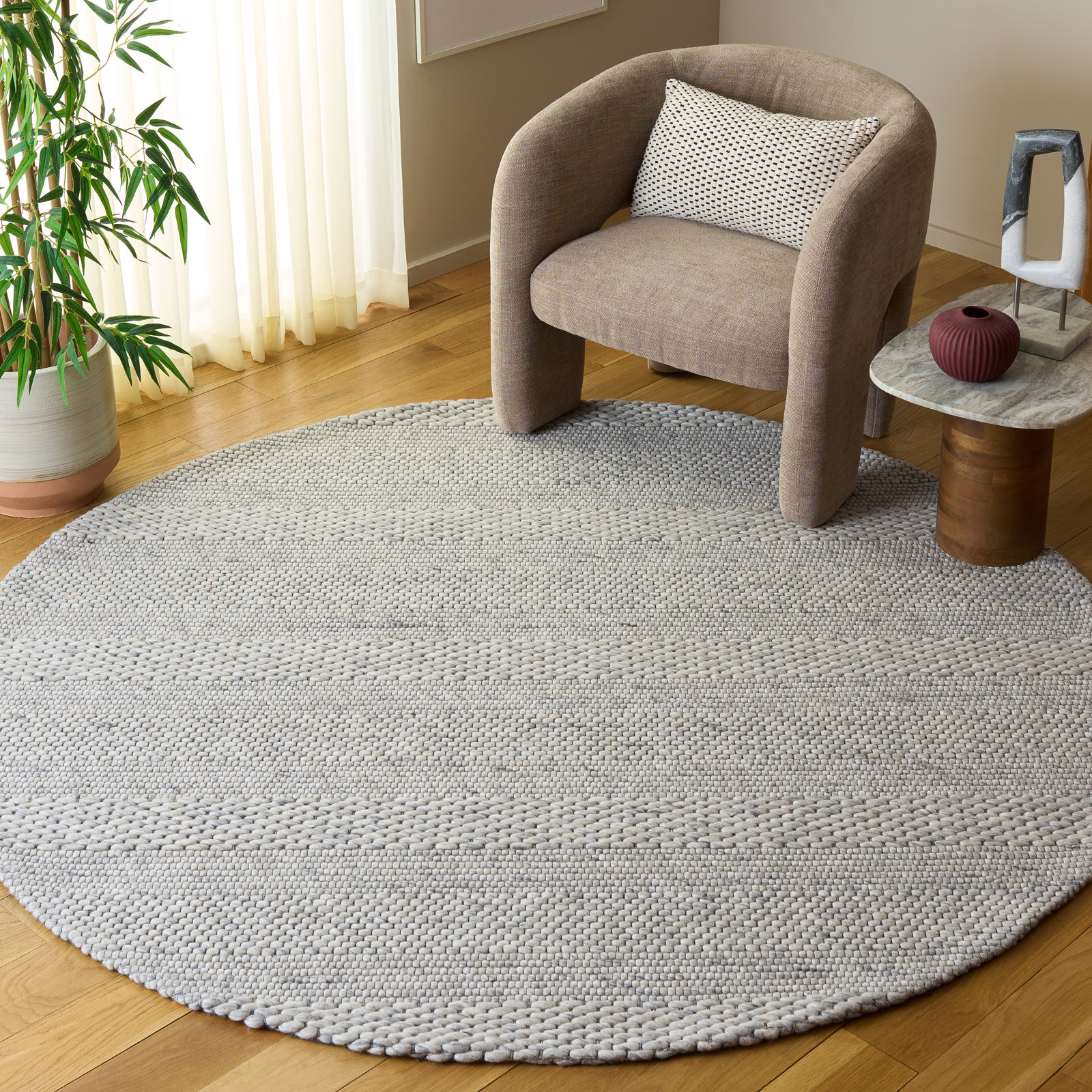 Eurydice Hand-Woven Rug, Round 3'