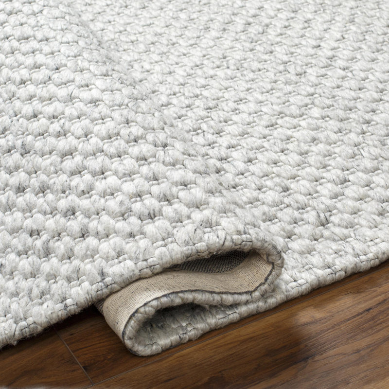 Rectangle Dishant Polyester/Wool Area Rug in Gray, Rectangle 2' x 3'