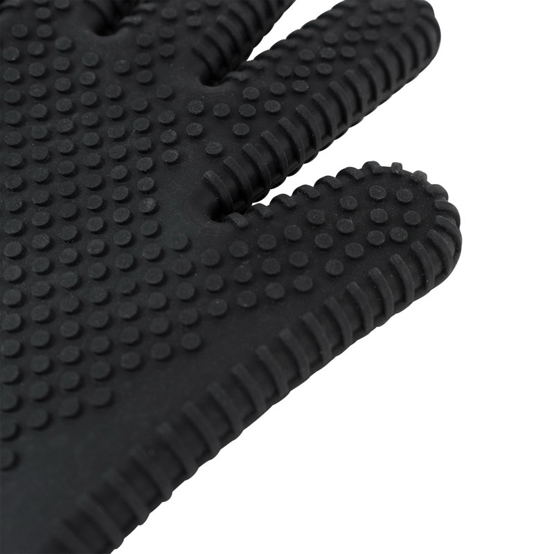 Extra Long Black Silicone BBQ Grill Gloves