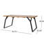 Table de salle à manger en bois avec une ambiance industrielle moderne, P 34,72 po x H 29,08 po, surface à lattes, largeur 70,34 po, lambris
