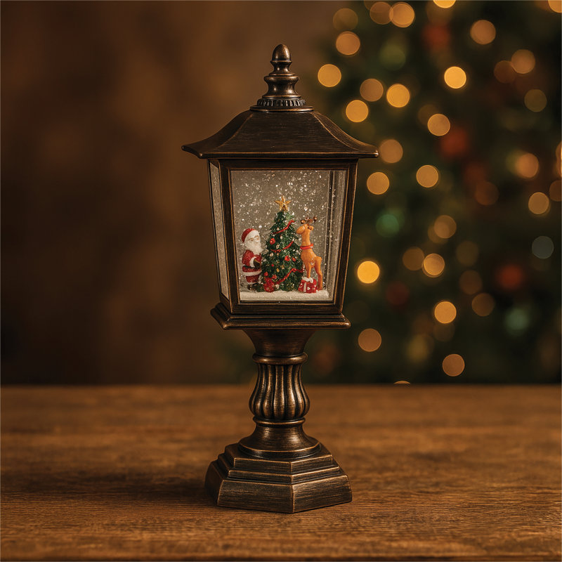 Snow Glitter Led Swirl Lantern