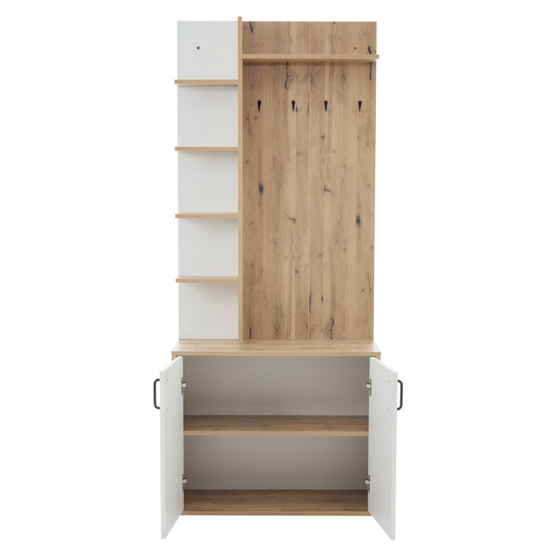 Hall Tree 75cm Wide with Shoe Storage