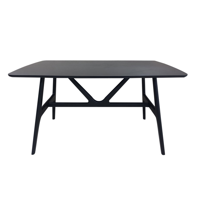 Chantilly Solid Wood Base Dining Table, Black
