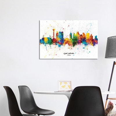 San Antonio Texas Skyline Splash by Michael Tompsett - Wrapped Canvas Gallery-Wrapped Canvas Giclée