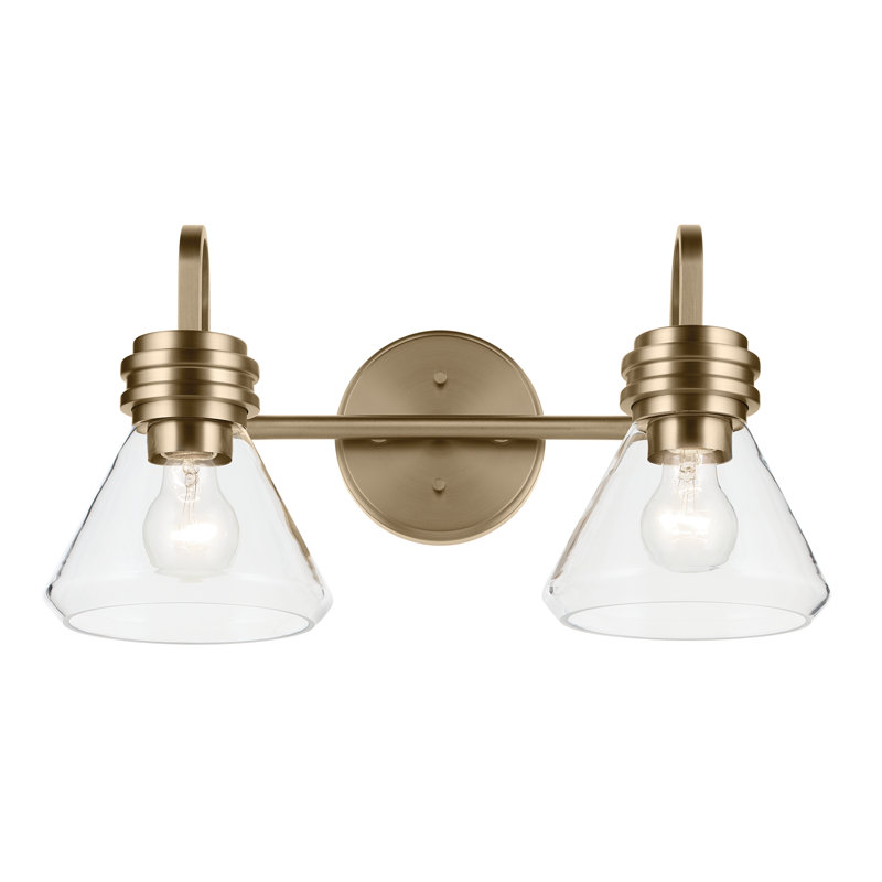 19.25" 2-Light Vanity Light with Clear Glass, Bronze