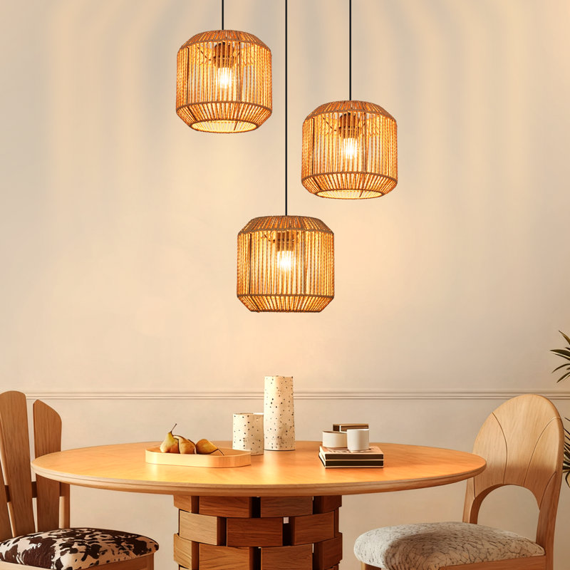 3 - Light Stainless Steel Caged Pendant