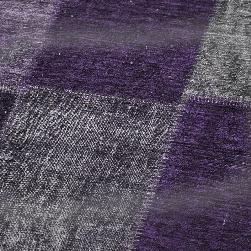 Jeté patchwork Addison Sherpa ASB663, Aubergine