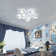 Dimmable 5-Light LED Modern Ceiling Light Fixture with Remote Control
